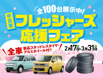中古車フレッシャーズ応援フェア 開催中！100台以上展示中‼