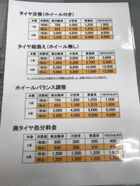 料金変更のお知らせ。