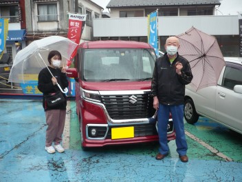 新車スペーシアカスタム納車です。