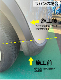 白っぽく退色してきた樹脂部分を美しく復活できる！