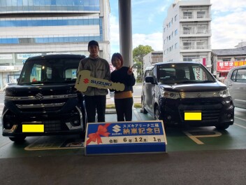 ☆★☆　Y様スぺーシアカスタムご納車です！　☆★☆