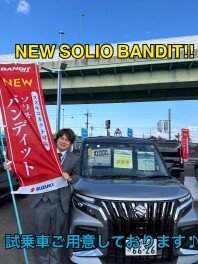 新型ソリオバンディッド試乗車、新型ソリオ展示車あります！！