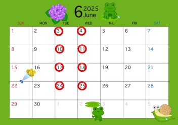 6月のサービス工場営業日のお知らせ