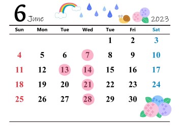 ●6月定休日のご案内●