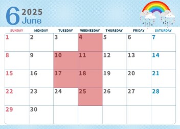 ☆6月定休日のご案内☆