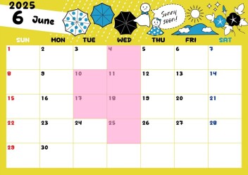 **6月定休日のご案内です**