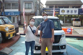 新車スペーシアカスタム納車です。