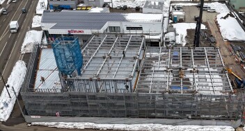 店舗建て替え工事の様子～鉄骨工事進んでます～