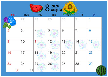 ８月の店休日ご案内★