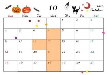 【１０月定休日のご案内】
