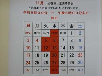 11月です。