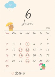 ☆☆６月定休日のお知らせ☆☆