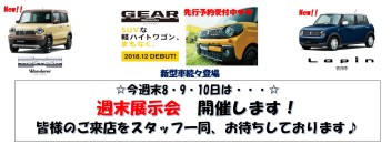 ８・９・１０日は週末展示会♪