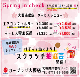 ★スプリングインチェック★