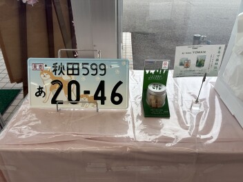 フルカラー秋田犬の希望ナンバー見本をご用意しております