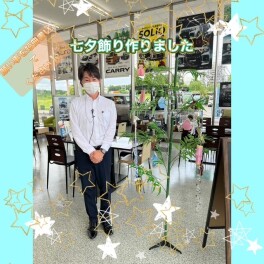 七夕かざりました！短冊に願い事を！