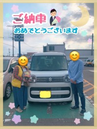 スライドドアで楽チン♪スペーシアご納車おめでとうございます