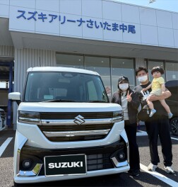 スペーシアカスタム ピュアホワイトパールをご納車いたしました！