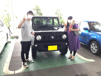 ジムニーご納車です！やっぱ黒かっけー(*´ω｀*)ー