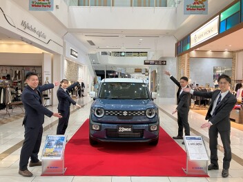 【イオンモール草津】アリーナ大津グランドオープン告知中☆新型クロスビー展示しています☆