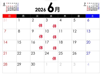 6月営業カレンダー⭐︎
