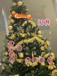 ☆★１２月の休業日のお知らせです★☆