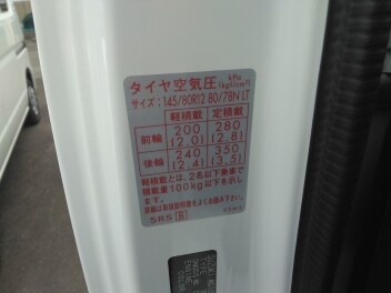適正な空気圧を