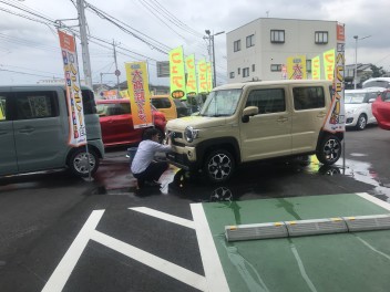 洗車してます(^^)/