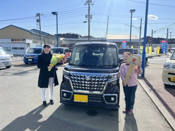 深みのあるバイオレットカラーが特徴的なスペーシアカスタムターボ仕様車のご納車です！