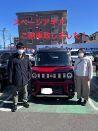 スペーシアギアご納車させて頂きました！　今週末はアリーナ祭も開催させて頂きます。