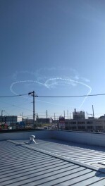 ブルーインパルスが見えました！！