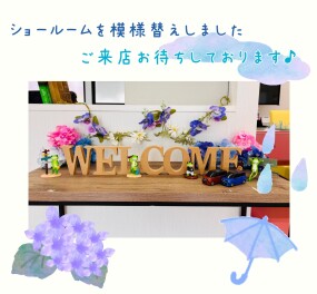 ショールームが梅雨仕様に♪