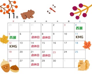 ♢11月の店休日のお知らせ♢