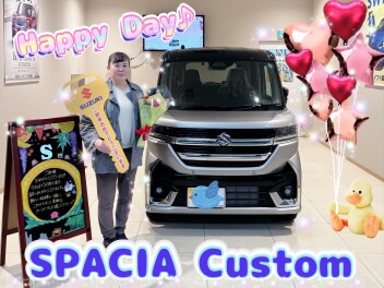 記念に一枚！スペーシアカスタムご納車です！