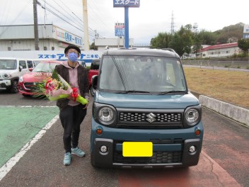 Ｏ様にスペーシアギアご納車です(∩´∀｀)∩