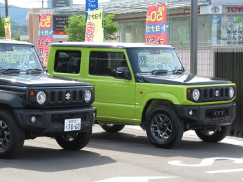 ジムニーの試乗車を入れ替えました。今まで使っていたジムニーは中古車として放出です！