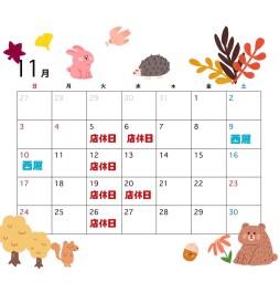 ★１１月の店休日＆秋の大商談会のご案内★