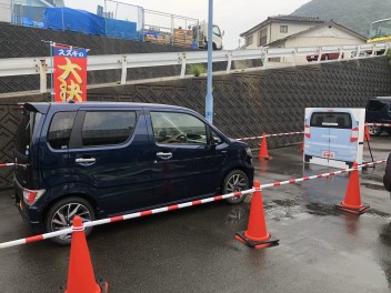 雨天ですが、前方誤発進抑制機能体験会行っております！明日まで！