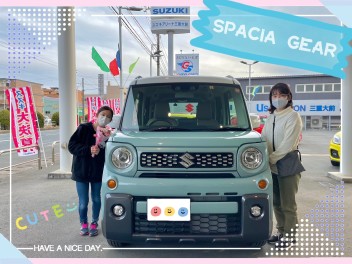 スペーシアギア　マイスタイルご納車させて頂きました(*''▽'')