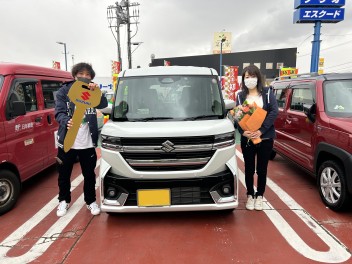 S様に新型スペーシアカスタムをご納車させて頂きました