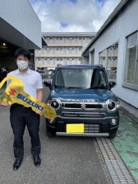 新入社員　山本君の納車式