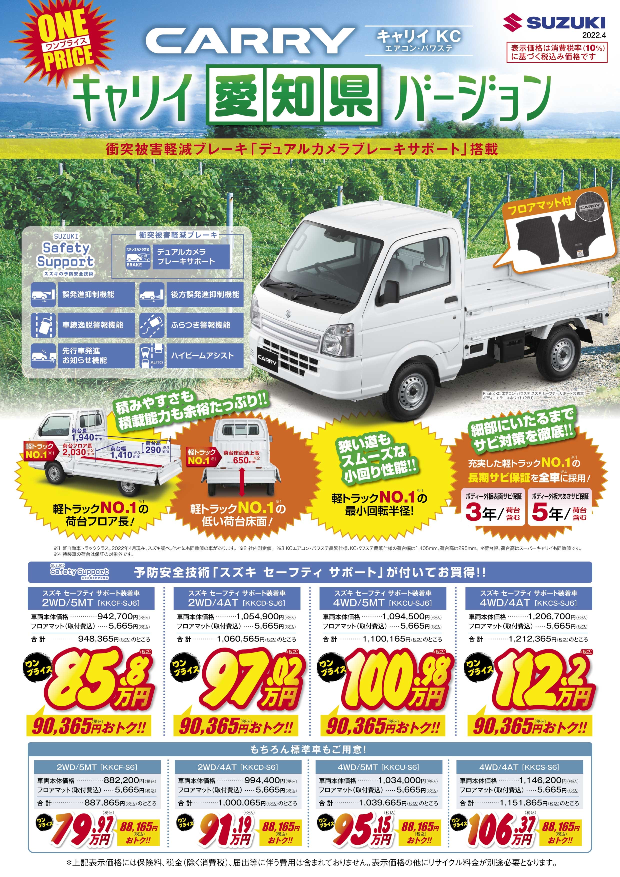 キャリイ Kc エアコン パワステ 愛知県バージョン 限定車 株式会社スズキ自販中部
