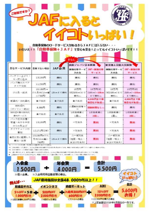 Jafに入るとイイコトいっぱい その他 株式会社スズキ自販三重