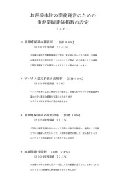 お客様本位の業務運営のための重要業績評価指数の設定