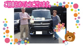 やっぱりカッコいい黒の新型スペーシアカスタムご納車です★