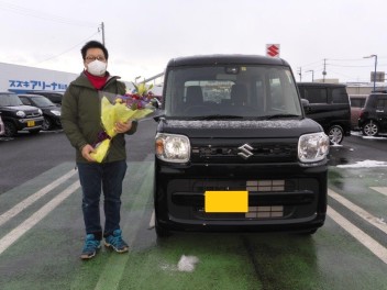 ブラックのスペーシア、ご納車おめでとうございます！