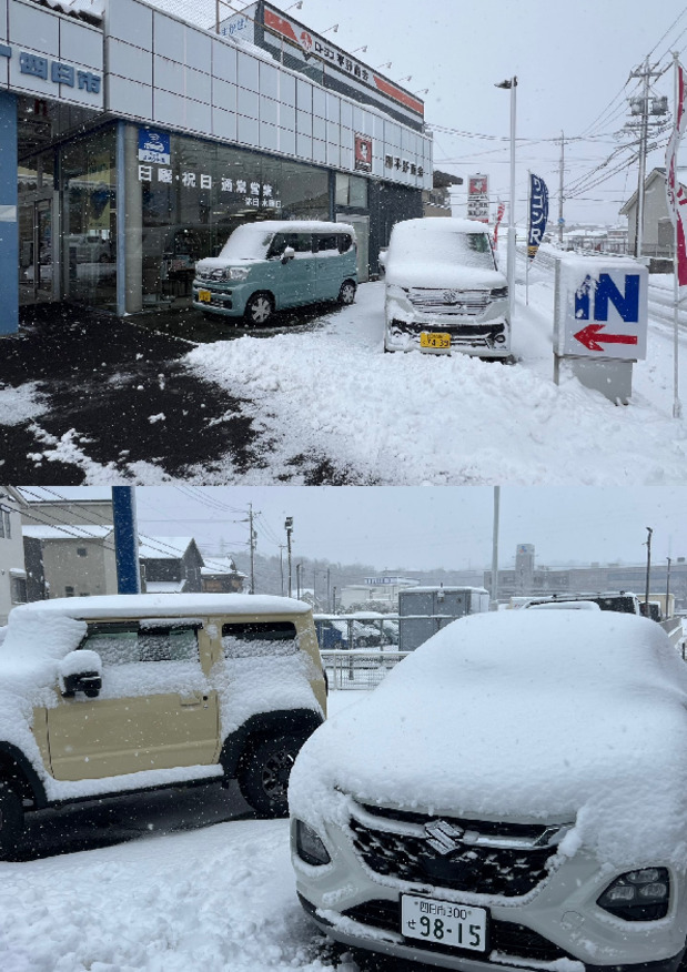 雪道の運転はお気を付けください！