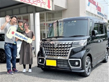 袖ヶ浦市にお住いのＹ様にスペーシアカスタムをご納車いたしました。