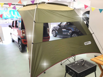 コロナ禍だからこそ、アウトドアを楽しみたい!!カータープ展示中