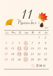 ☆☆11月定休日のご案内☆☆